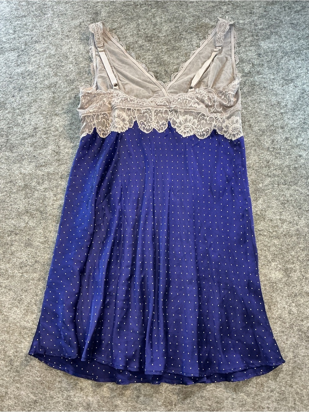 NK Imode 100% Silk Polka Dot Lingerie Sleep Lace-Trim Slip Dress Size XL - Picture 4 of 4